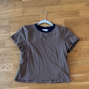 Bohme Navy and White Striped Short Sleeve Tee